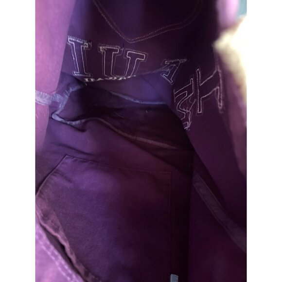 I Love Maui Hawaii Purple Canvas Tote Bag With Rope Handles & Front Pocket - Picture 5 of 6